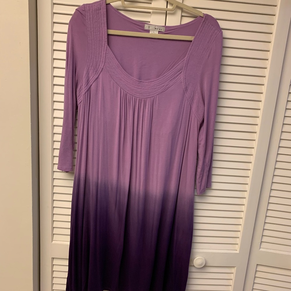 Purple ombre long sleeve dress